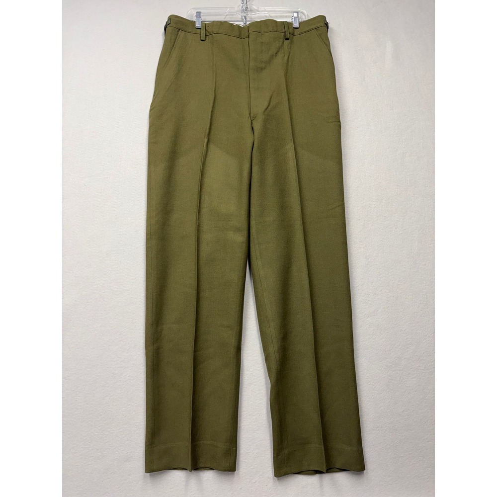 US Military Wool Field Pants Mens Large Long Green GI Style Vintage Deadstock